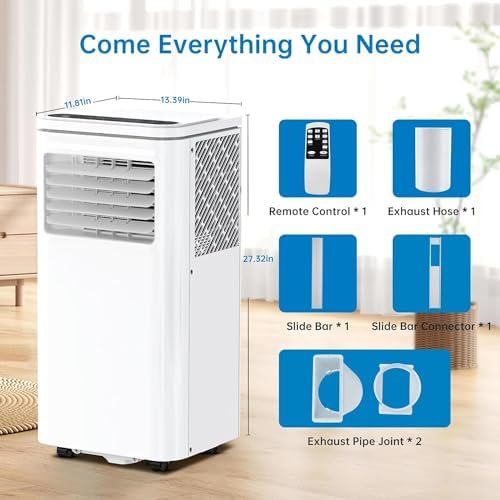 JustSmart 8000Btus Portable Air Conditioner 3-in-1 Cooling Dehumidifier Fan