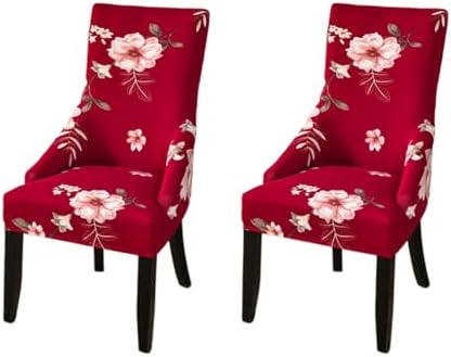 2PCS Stretch Wingback Chair Covers for Dining Room Decor