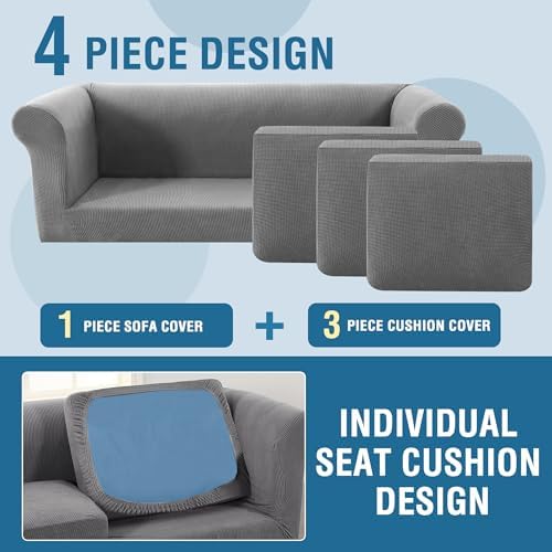 HVERSAILTEX 4 Piece Stretch Chesterfield Sofa Covers
