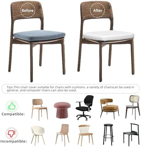 Mouxue Seat Cover Set of 4 for Dining and Office Chairs