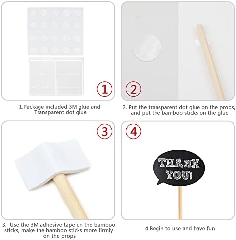 10pcs Writable Chalkboard Photo Booth Props with Chalk and Sticks