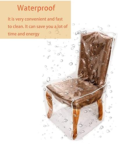 Clear PVC Dining Chair Covers with Backrests Set of 2