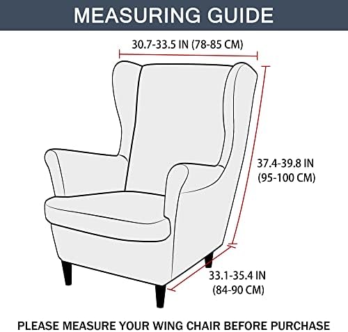 CONRUSER Stretch Wingback Chair Covers Pink 2 Piece