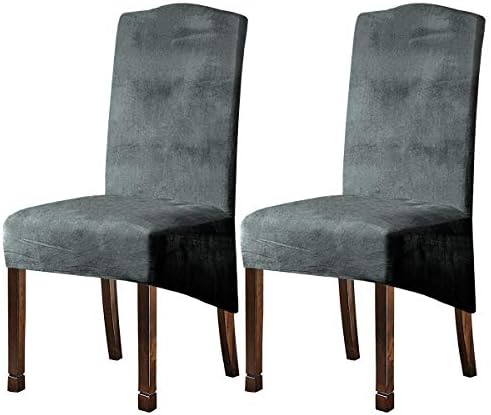 Velvet Plush Dining Chair Covers Set of 2