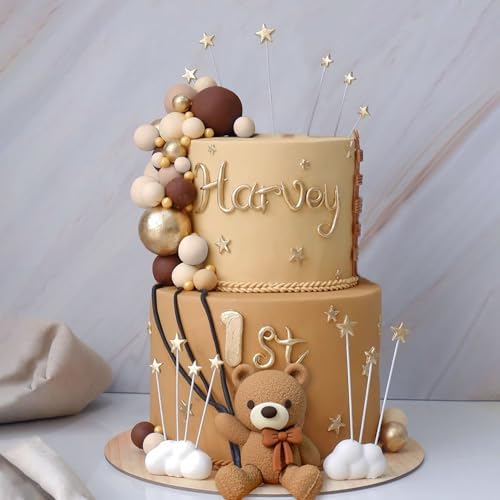 JeVenis Brown Bear Cake Decoration Set