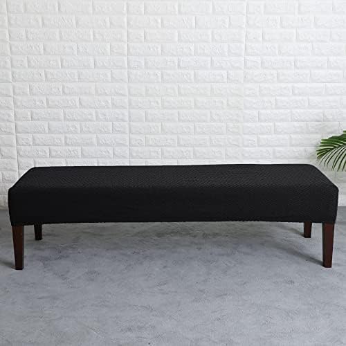 FORCHEER Waterproof Dining Bench Cover Black 54x18 Non-Slip Stretch