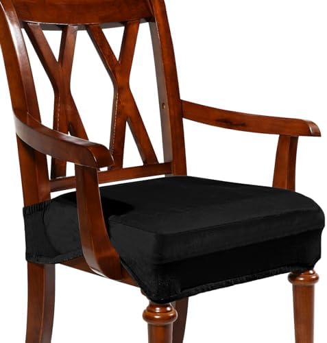 Havawish Dining Chair Seat Covers with Armrests Black