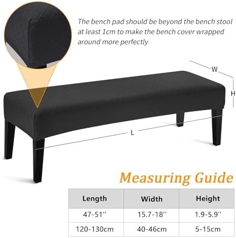 Waterproof Dining Bench Cover Black