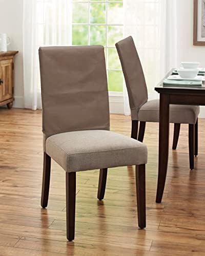 LiDU Pure Brown Chair Covers Set of 4 for Dining Room