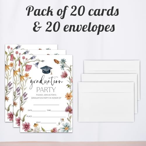 Graduation Party Invitation Cards with 20 Envelopes