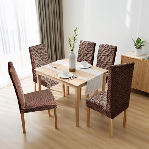 6 Pack Dining Chair Covers Anti-Scratch Washable