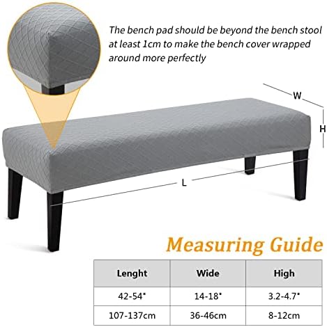 Stretch Jacquard Dining Bench Cover - Anti-Dust Removable Seat Protector