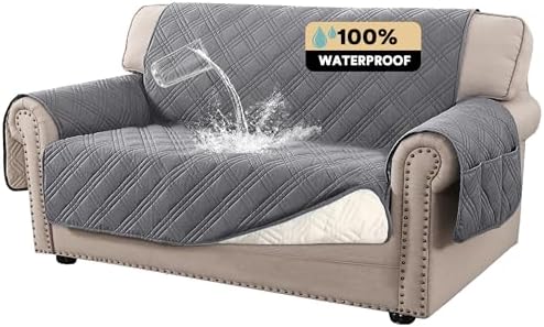 PrinceDeco Waterproof Loveseat Covers 48 Grey