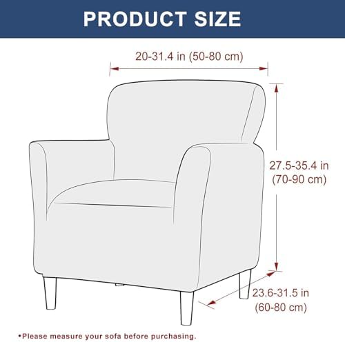 HAOYONG Armchair Slipcover Stretch Velvet Cover for Living Room
