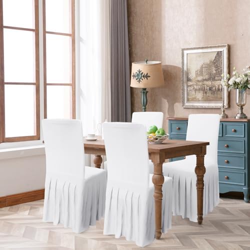 Babenest 4pcs Chair Cover with Long Skirt for Dining Room
