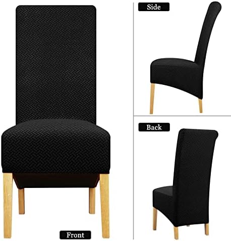 Lellen Oversize Dining Chair Covers Set of 4 Black