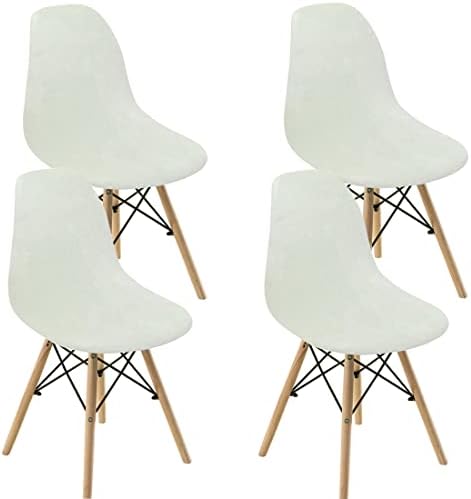 Daunkang Dining Chair Slipcovers Set of 4 Ivory Velvet