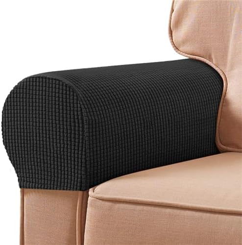 Stretch Armchair Slipcovers Plaid 2-Piece Anti-Slip Armrest Covers for Sofa