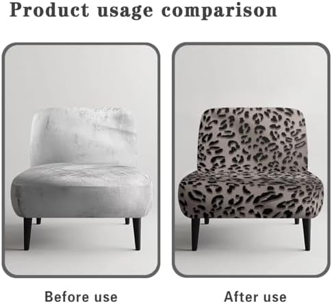 Grey Leopard Print Accent Chair Slipcover for Dining Room