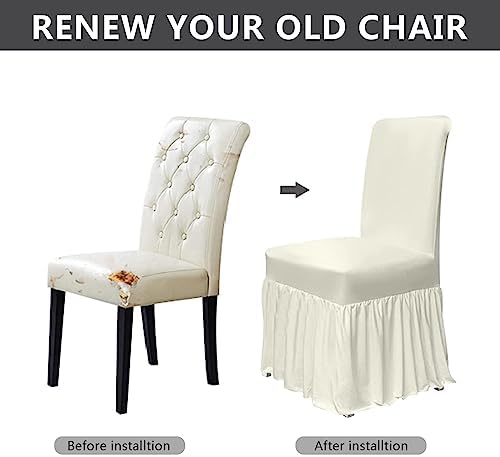 Molasofa Chair Covers Set of 4 Stretch Slipcovers with Skirt