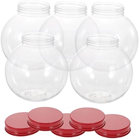 5Pcs Ball Shaped Christmas Candy Jar with Sealing Lids