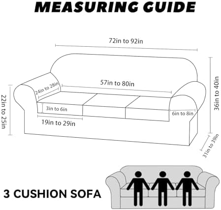 Sofa Slipcover with Armrest Pockets 4-Piece Set Brown