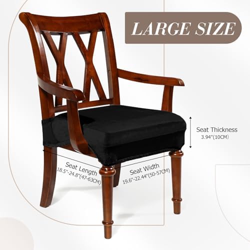 Havawish Dining Chair Seat Covers with Armrests Black