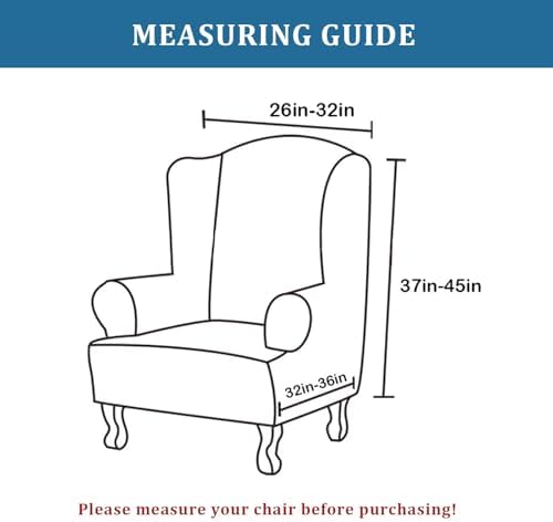 Somsiwey 2 Piece Wingback Chair Slipcovers Wine Red