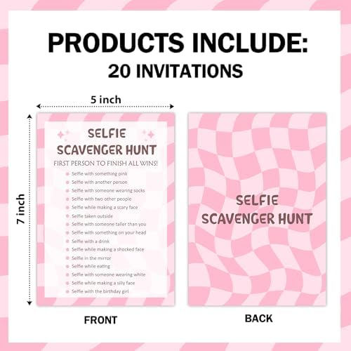 Birthday Scavenger Hunt Game Cards Set of 20