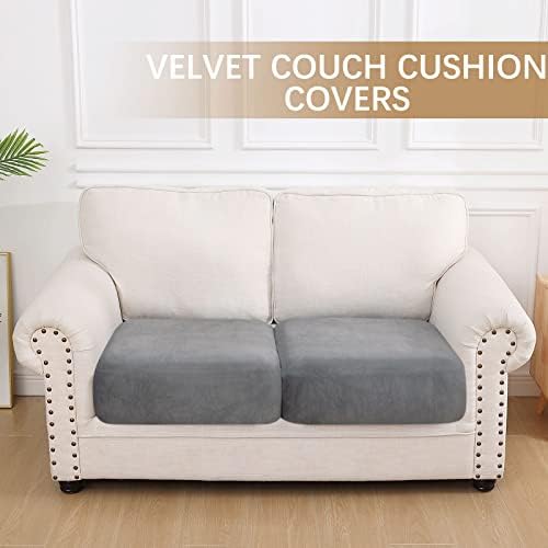 Hyha Velvet Couch Cushion Covers 2PC Grey