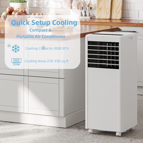JustSmart 8000Btus Portable AC 3-in-1 Cooling Fan Dehumidifier