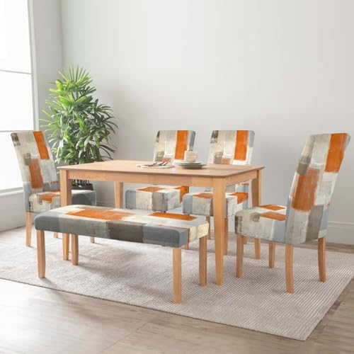 MCALK Orange Stretch Dining Bench Cover
