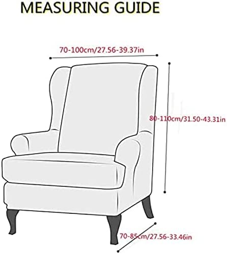 2 Piece Wingback Chair Slipcovers Stretch Spandex Cover for Living Room Furniture
