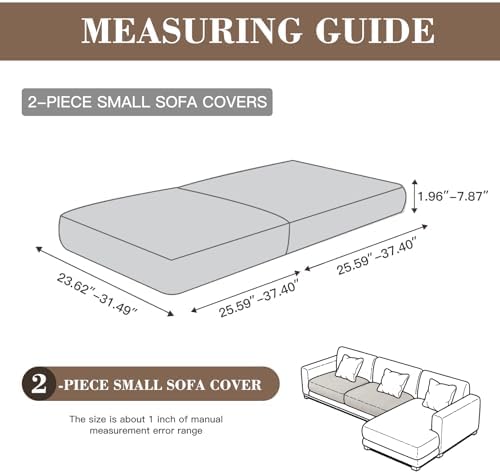 Eertop Light Gray Sofa Slipcovers 2 Seat Covers S