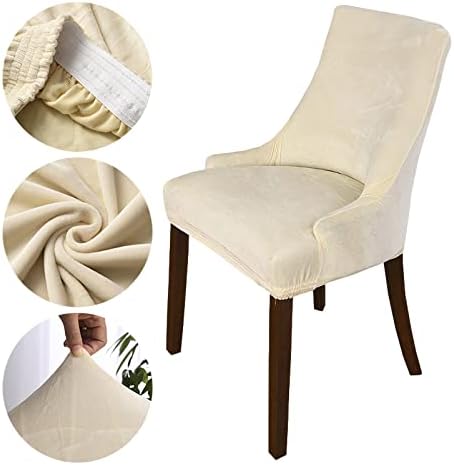 Rismart Wingback Dining Chair Covers Stretch Removable Spandex 2PCS