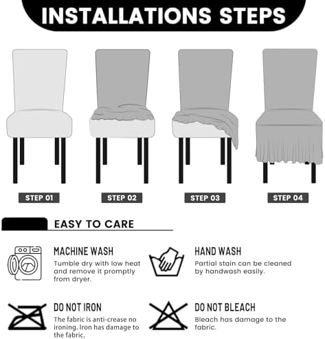Rakila Stretch Washable Chair Covers 6 Pack