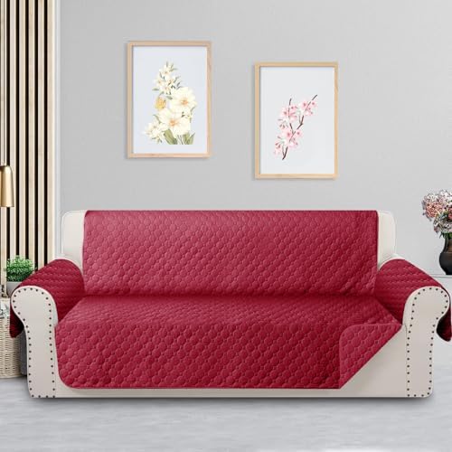 Waterproof Sofa Cover for 3 Cushion Furniture Protector Red