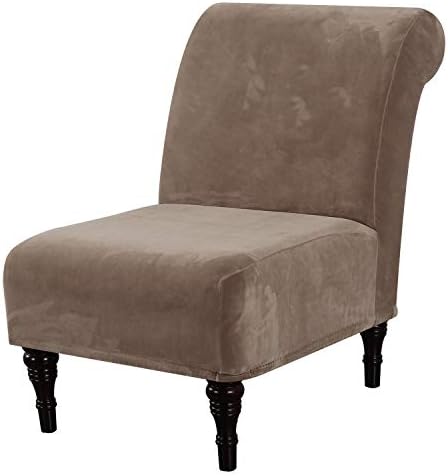 HVERSAILTEX Velvet Armchair Slipcover Taupe