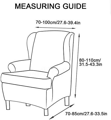 ZYANLING Stretch Armchair Slipcovers 2 Piece Wingback Chair Covers