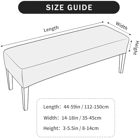 FORCHEER Velvet Dining Bench Cover 60 Inches Long