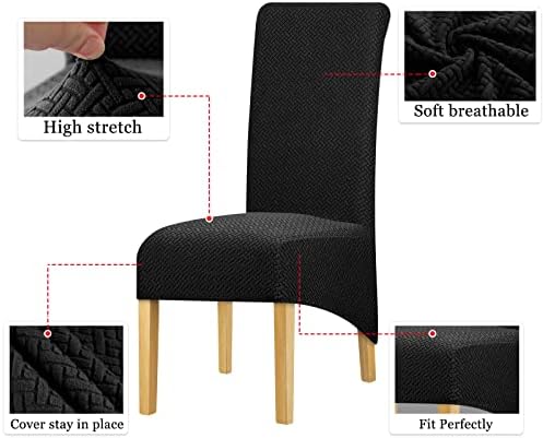 Lellen Oversize Dining Chair Covers Set of 4 Black