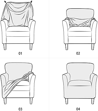 LiveGo Stretch Mid Century Modern Armchair Slipcover 1-Piece
