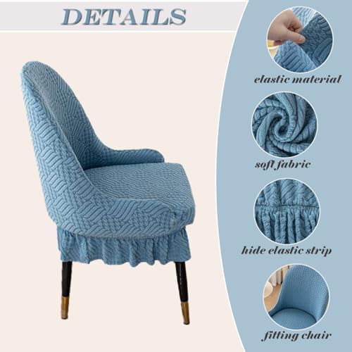 Stretch Print Wingback Side Chair Slipcover Set of 4 Light Grey
