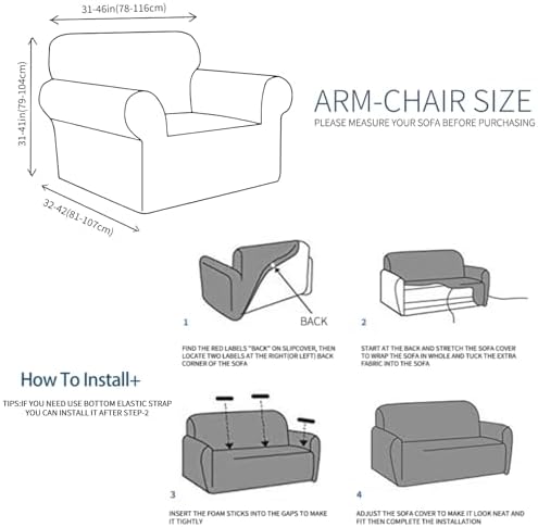 JIVINER Chair Cover for Living Room Beige
