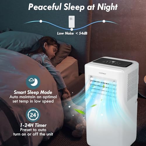 COSTWAY 10000 BTU Portable AC Unit with Fan and Dehumidifier