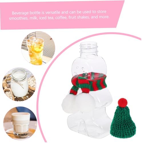 SECFOU Christmas Gingerbread Man Juice Bottles with Hats and Scarf