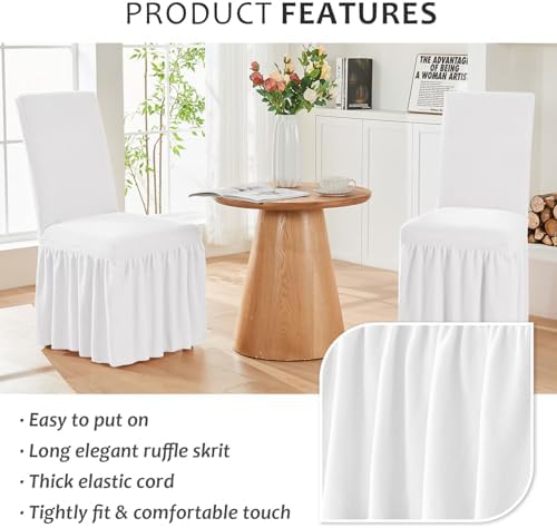 NICEEC Plush Chair Covers Set of 4 for Dining Rooms