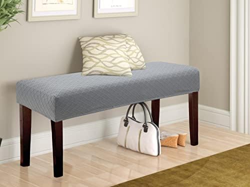 Stretch Jacquard Dining Bench Cover - Anti-Dust Removable Seat Protector