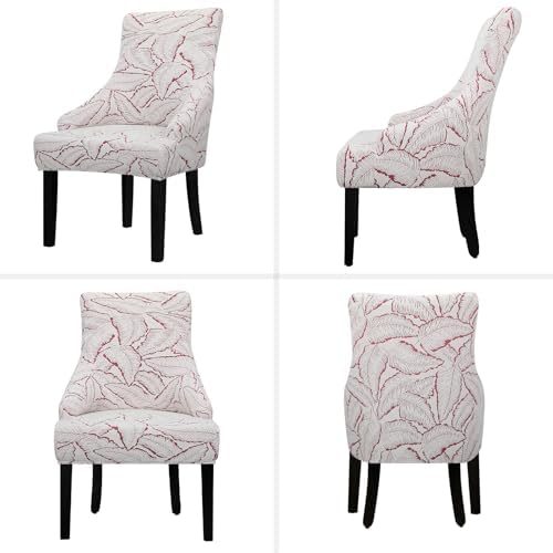 Lellen Wingback Chair Covers - 4PCS Reed Leaf Pattern
