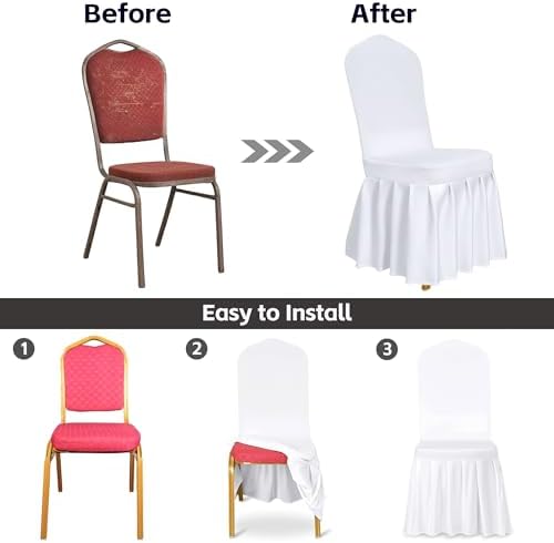 Vencede Dining Chair Covers with Skirt 6pcs